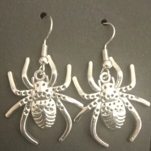 Silver Spider Earrings